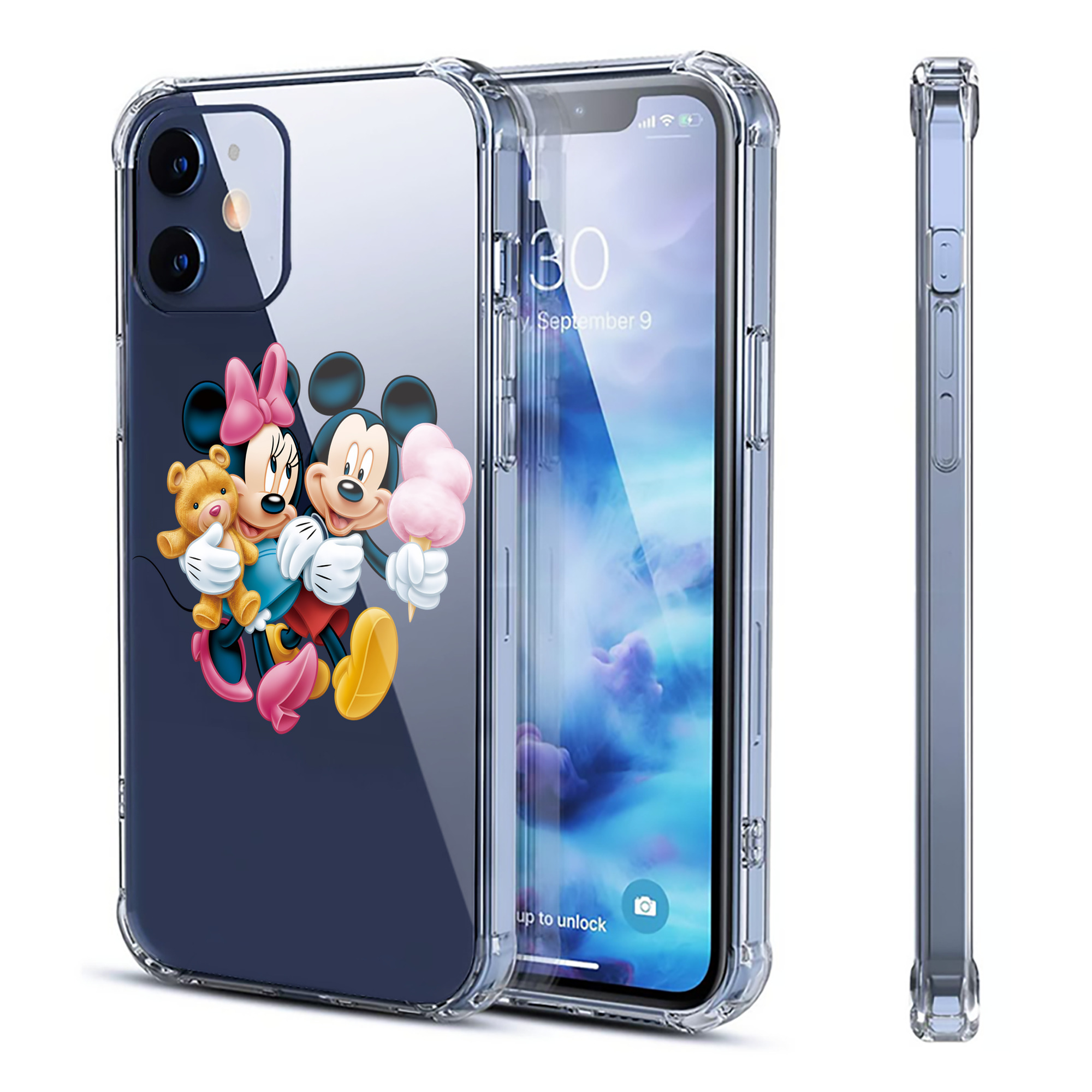 （画像用） ミッキーマウス Mickey Mouse 【iPhone 12シリーズ対応】透明スマホケース（クリアソフトケース）